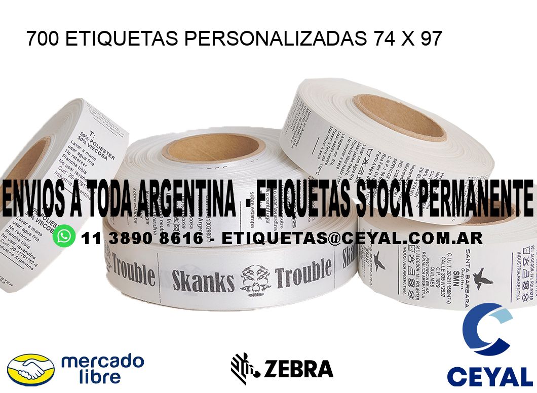 700 ETIQUETAS PERSONALIZADAS 74 x 97