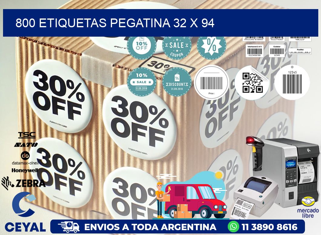 800 ETIQUETAS PEGATINA 32 x 94