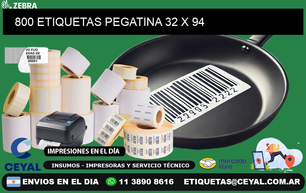 800 ETIQUETAS PEGATINA 32 x 94