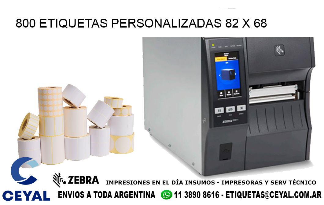 800 ETIQUETAS PERSONALIZADAS 82 x 68