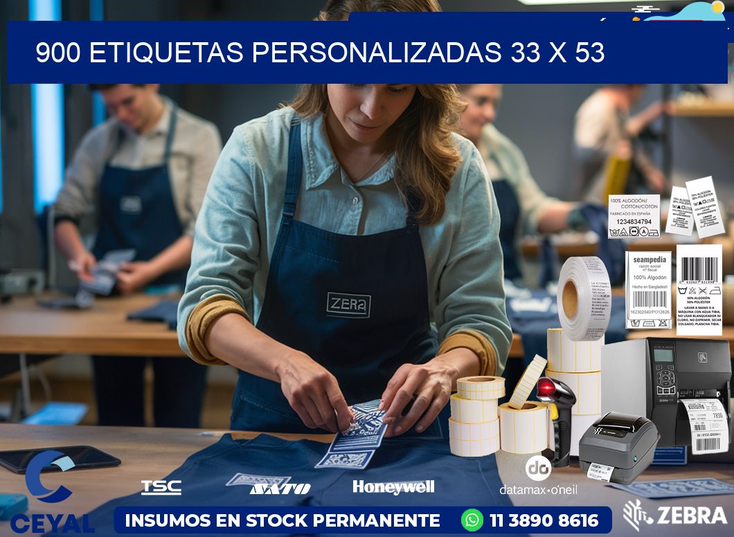 900 ETIQUETAS PERSONALIZADAS 33 x 53