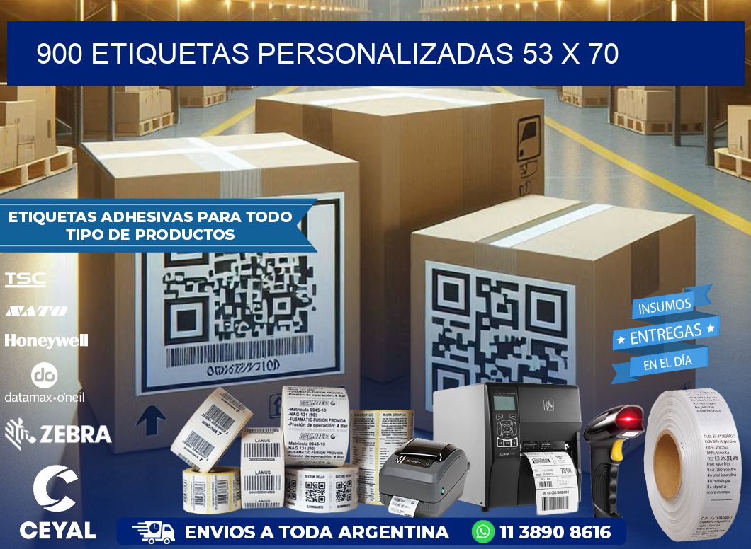 900 ETIQUETAS PERSONALIZADAS 53 x 70