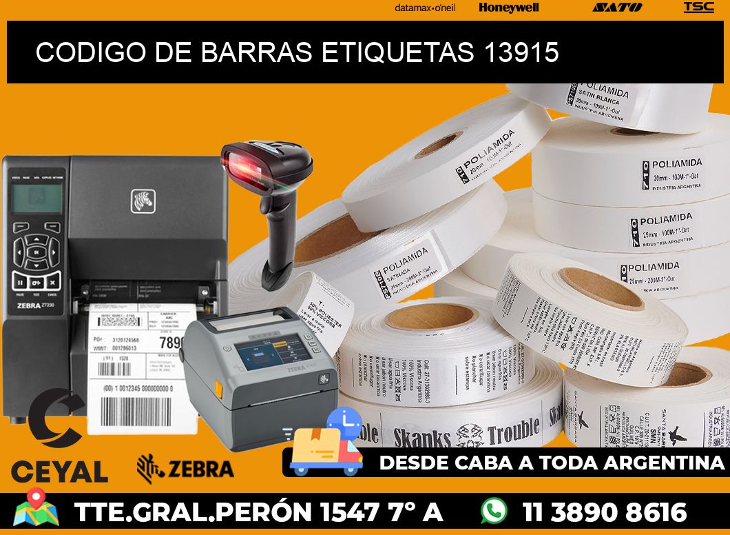 CODIGO DE BARRAS ETIQUETAS 13915