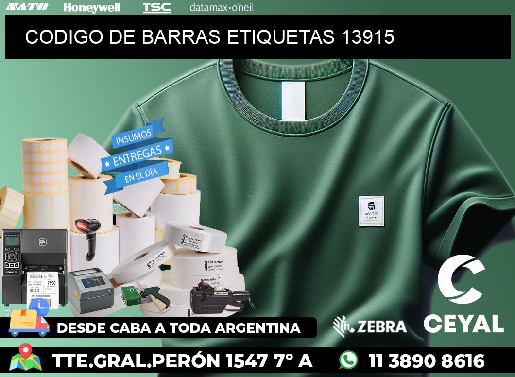 CODIGO DE BARRAS ETIQUETAS 13915