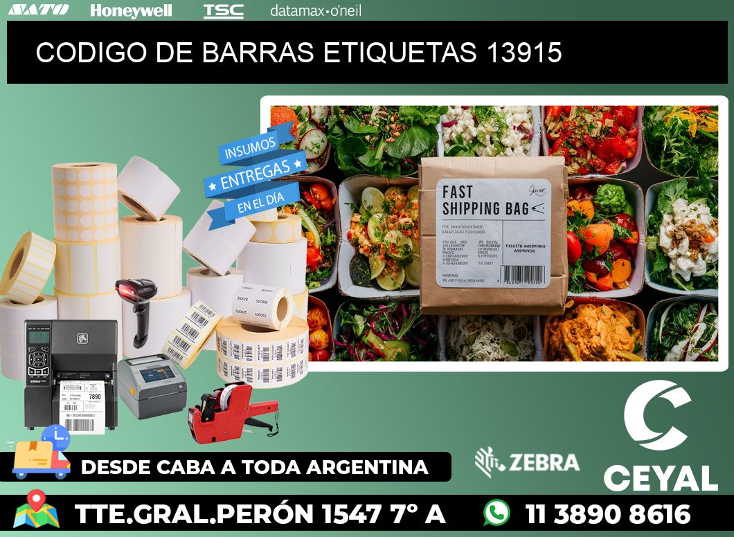 CODIGO DE BARRAS ETIQUETAS 13915