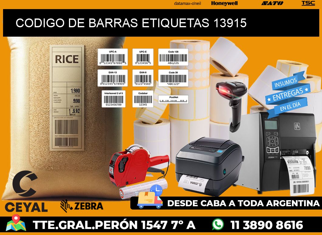 CODIGO DE BARRAS ETIQUETAS 13915