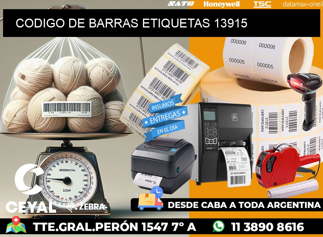 CODIGO DE BARRAS ETIQUETAS 13915