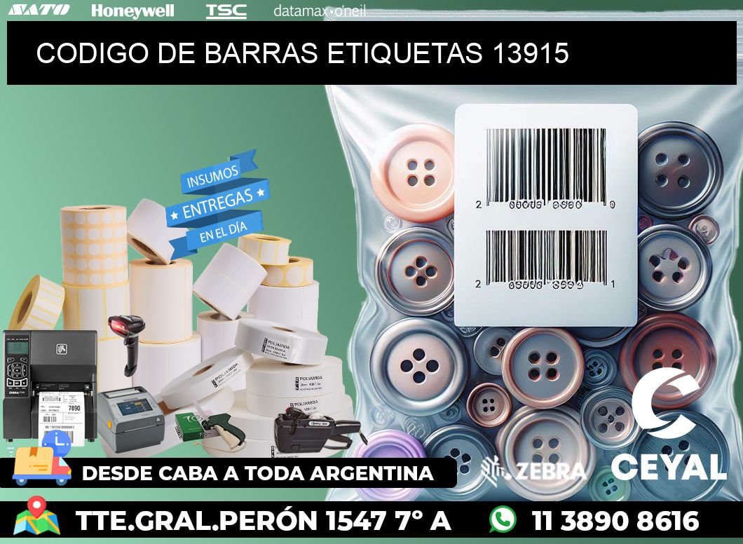 CODIGO DE BARRAS ETIQUETAS 13915