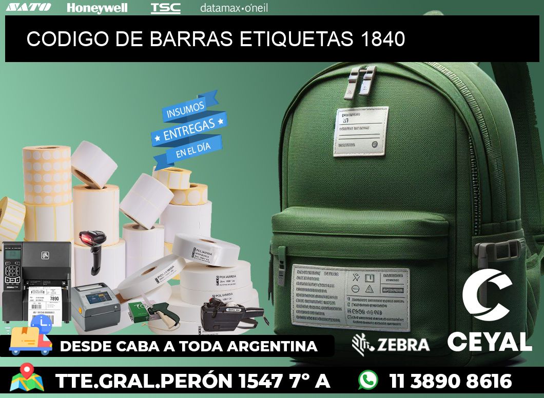 CODIGO DE BARRAS ETIQUETAS 1840