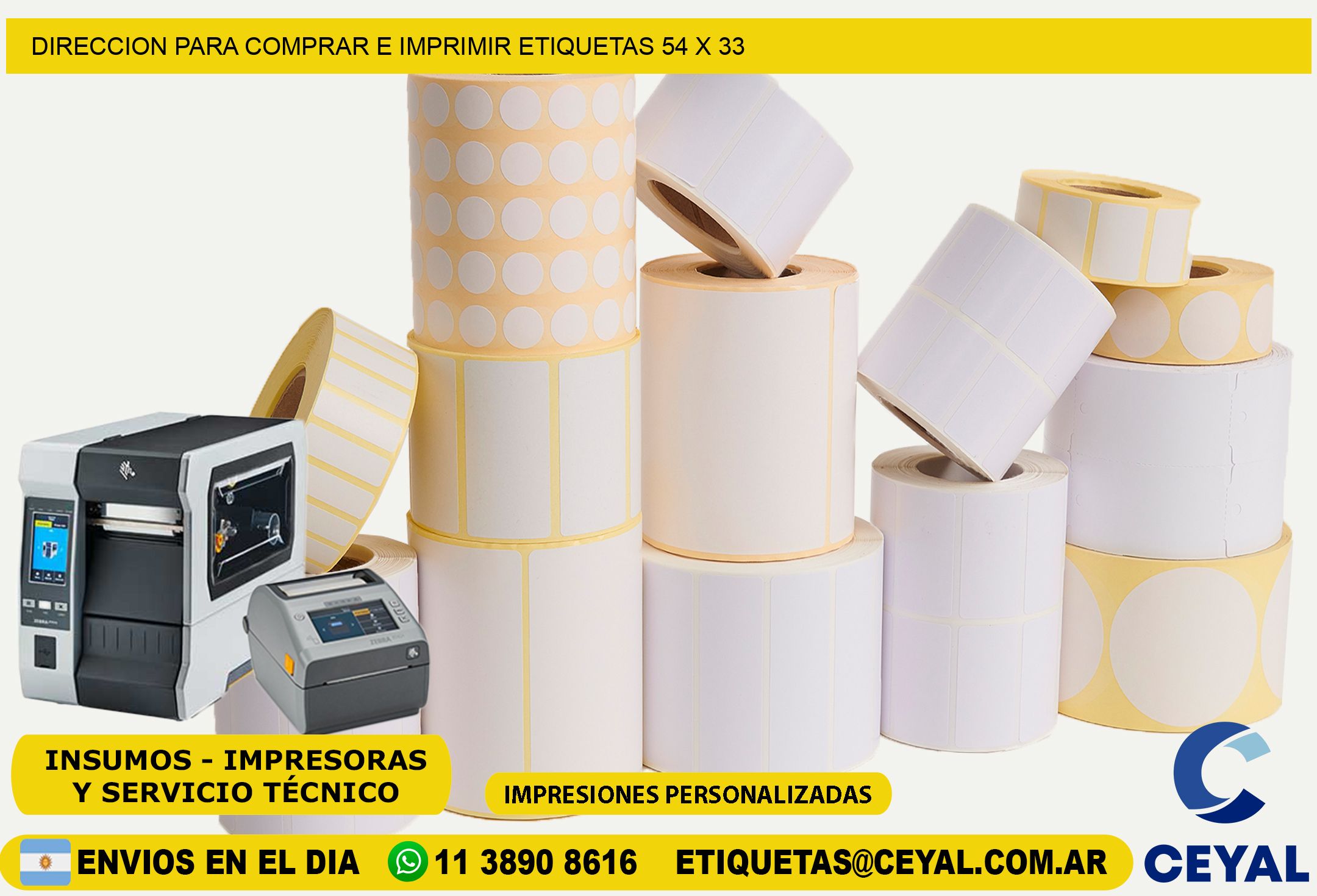 DIRECCION PARA COMPRAR E IMPRIMIR ETIQUETAS 54 x 33