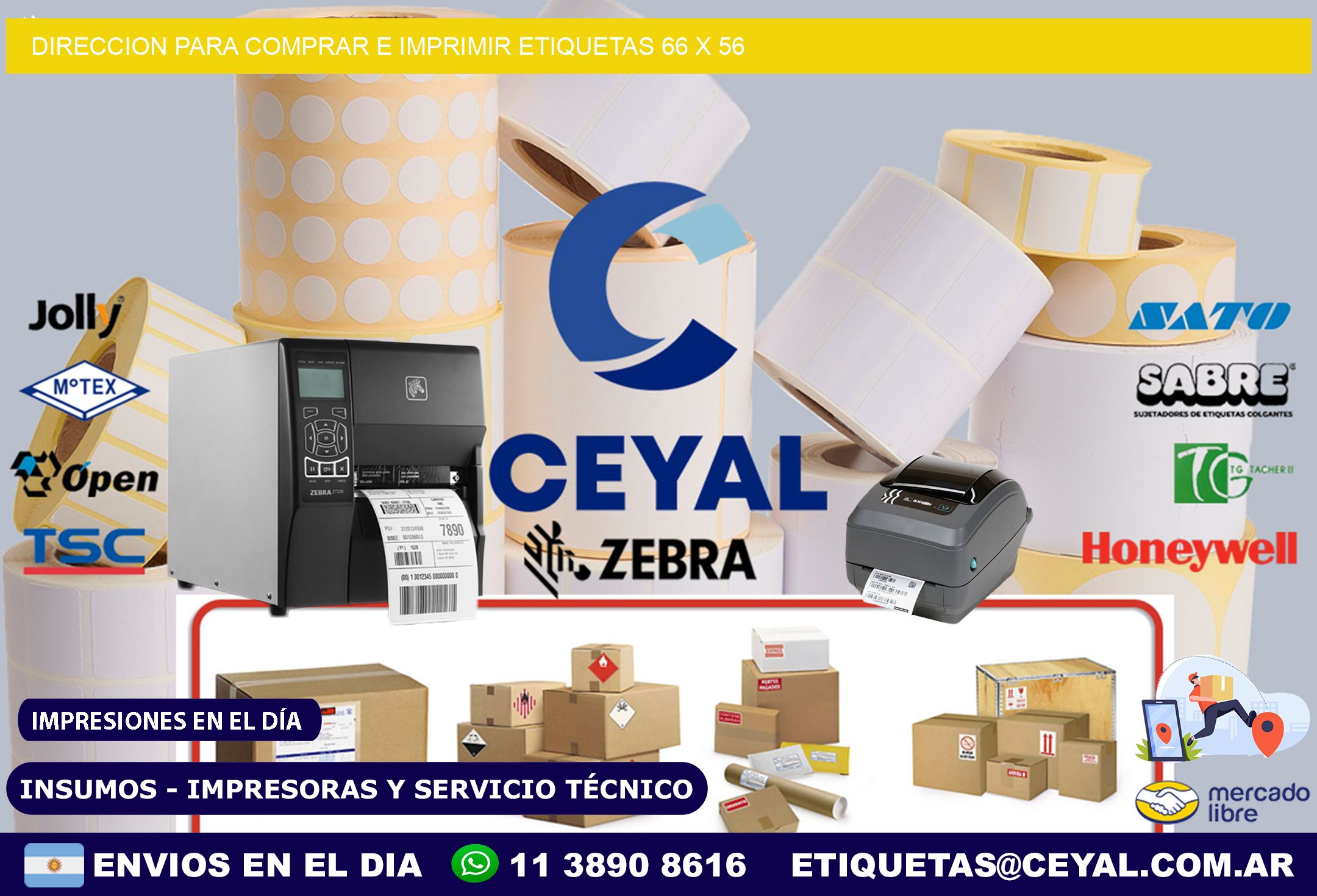 DIRECCION PARA COMPRAR E IMPRIMIR ETIQUETAS 66 x 56