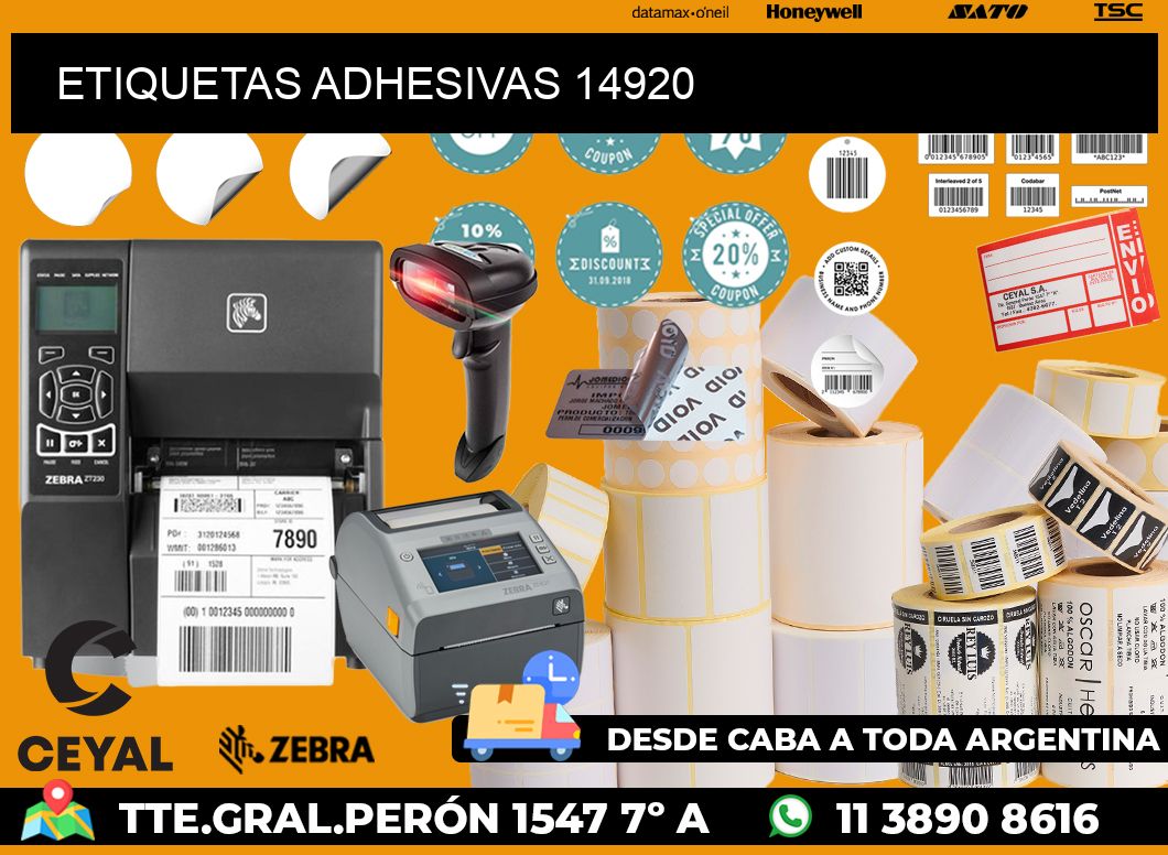 ETIQUETAS ADHESIVAS 14920