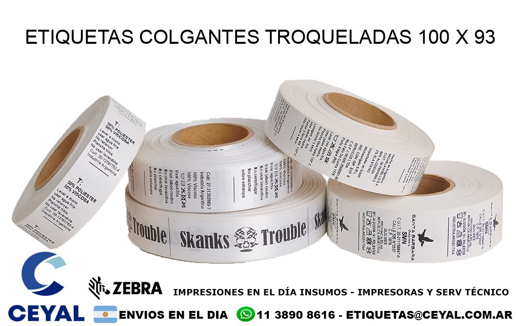 ETIQUETAS COLGANTES TROQUELADAS 100 x 93