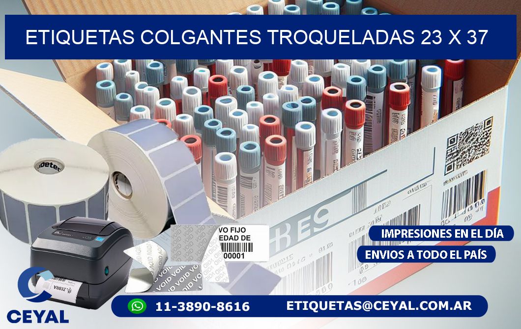 ETIQUETAS COLGANTES TROQUELADAS 23 x 37