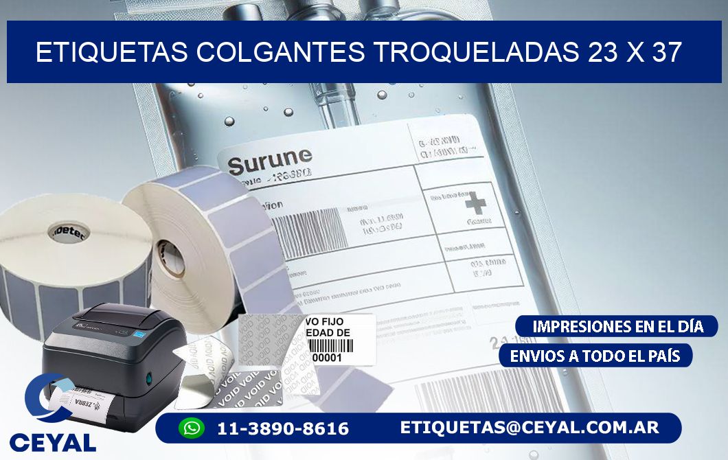 ETIQUETAS COLGANTES TROQUELADAS 23 x 37