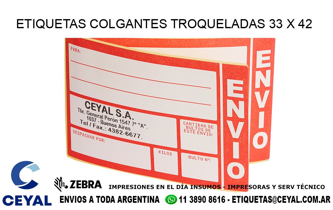 ETIQUETAS COLGANTES TROQUELADAS 33 x 42