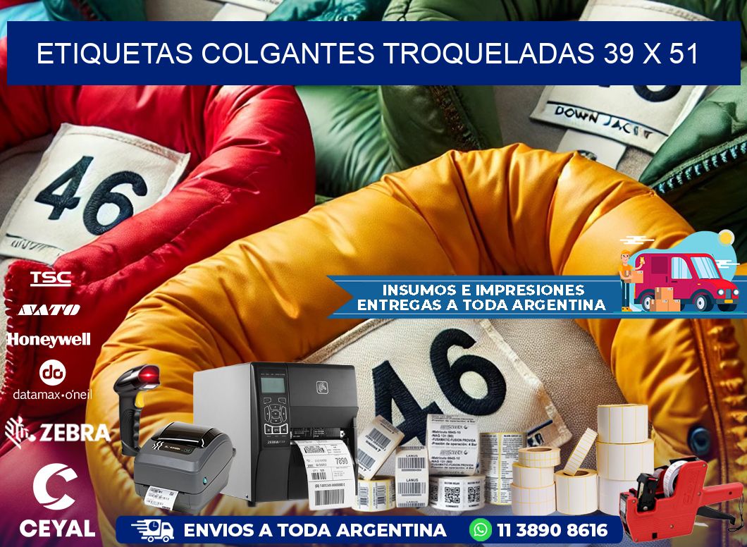 ETIQUETAS COLGANTES TROQUELADAS 39 x 51