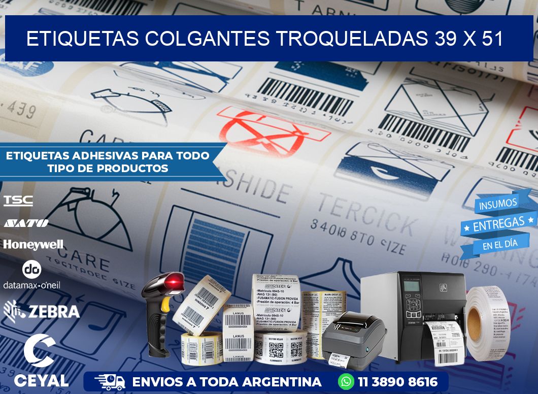 ETIQUETAS COLGANTES TROQUELADAS 39 x 51