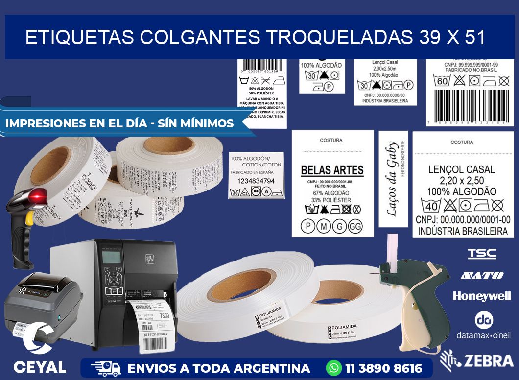 ETIQUETAS COLGANTES TROQUELADAS 39 x 51