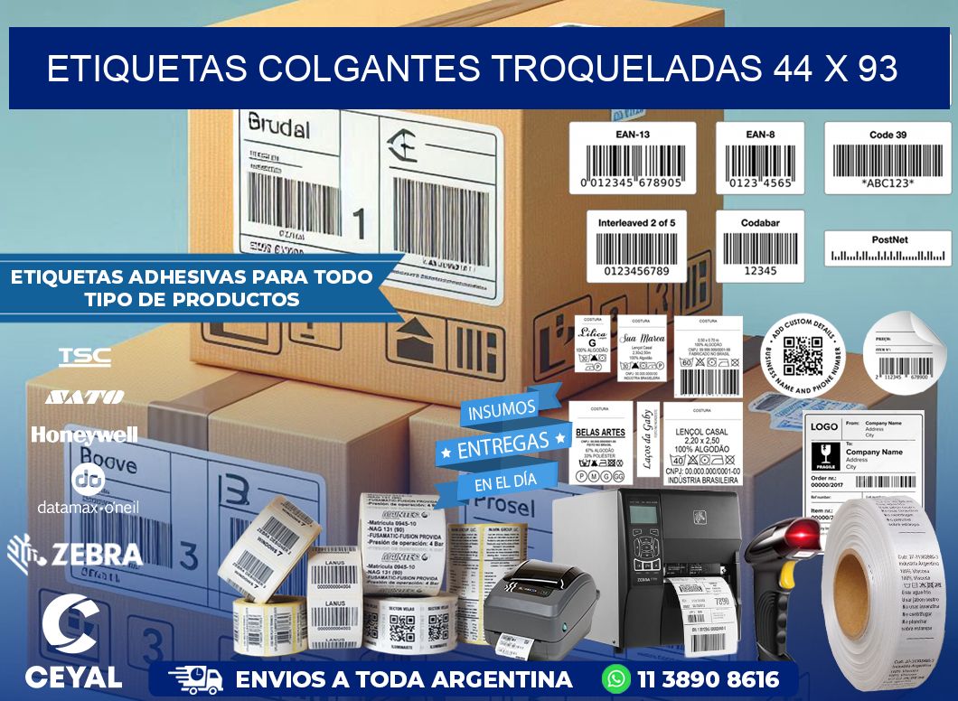 ETIQUETAS COLGANTES TROQUELADAS 44 x 93