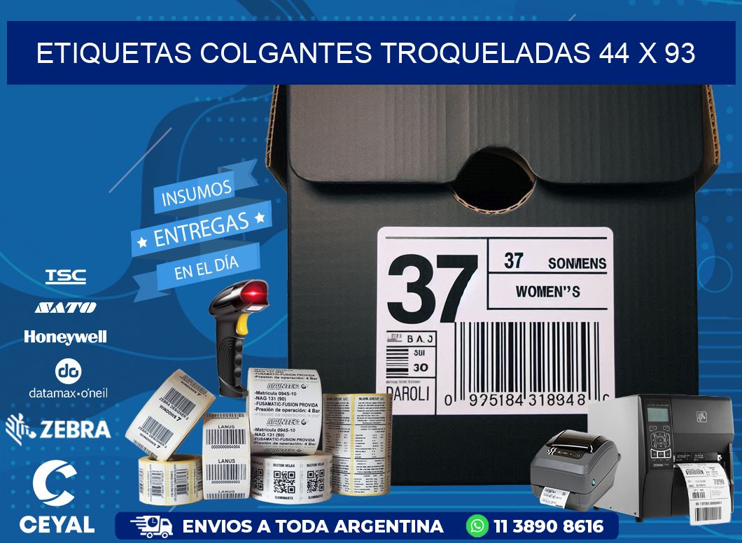 ETIQUETAS COLGANTES TROQUELADAS 44 x 93