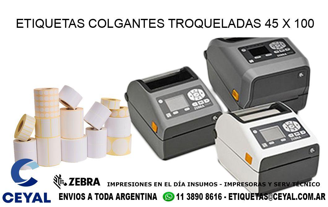 ETIQUETAS COLGANTES TROQUELADAS 45 x 100