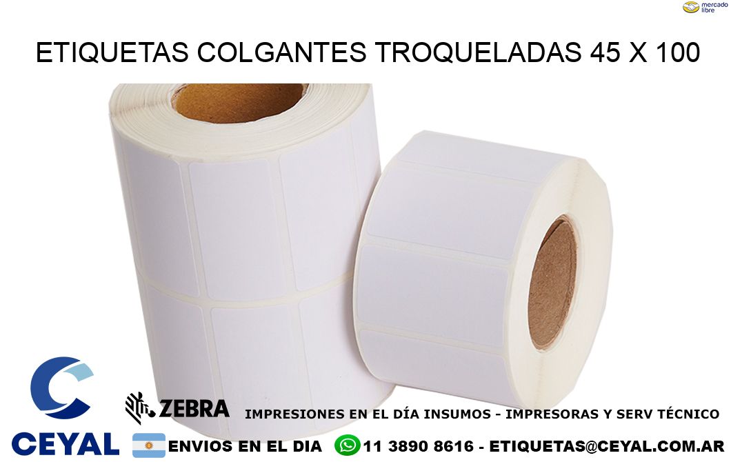 ETIQUETAS COLGANTES TROQUELADAS 45 x 100