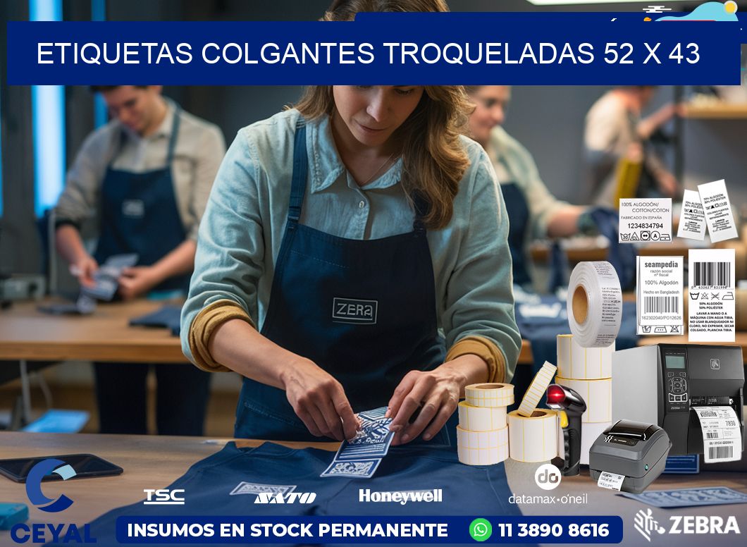 ETIQUETAS COLGANTES TROQUELADAS 52 x 43