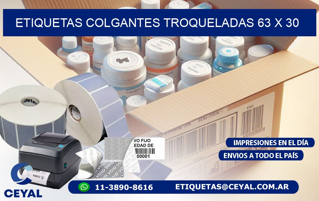 ETIQUETAS COLGANTES TROQUELADAS 63 x 30