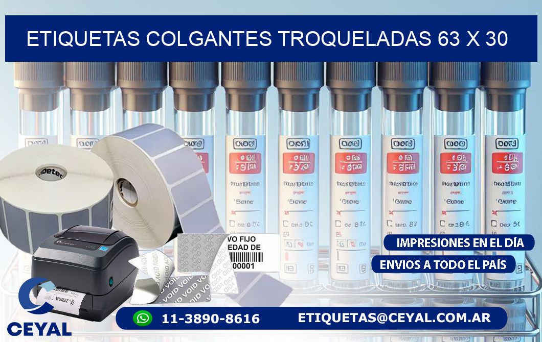 ETIQUETAS COLGANTES TROQUELADAS 63 x 30