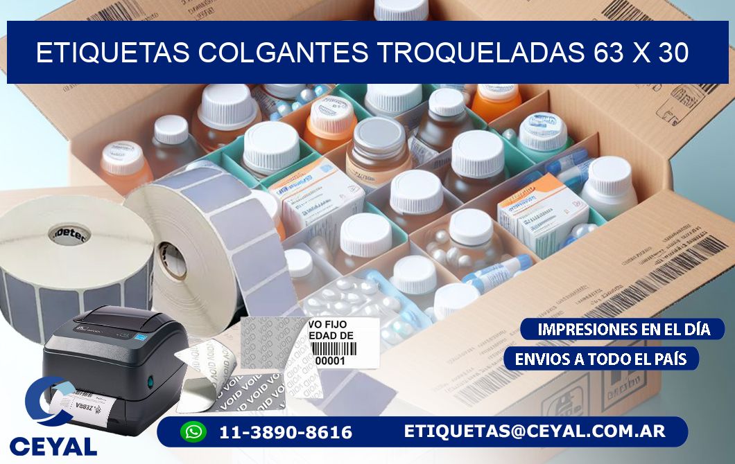 ETIQUETAS COLGANTES TROQUELADAS 63 x 30