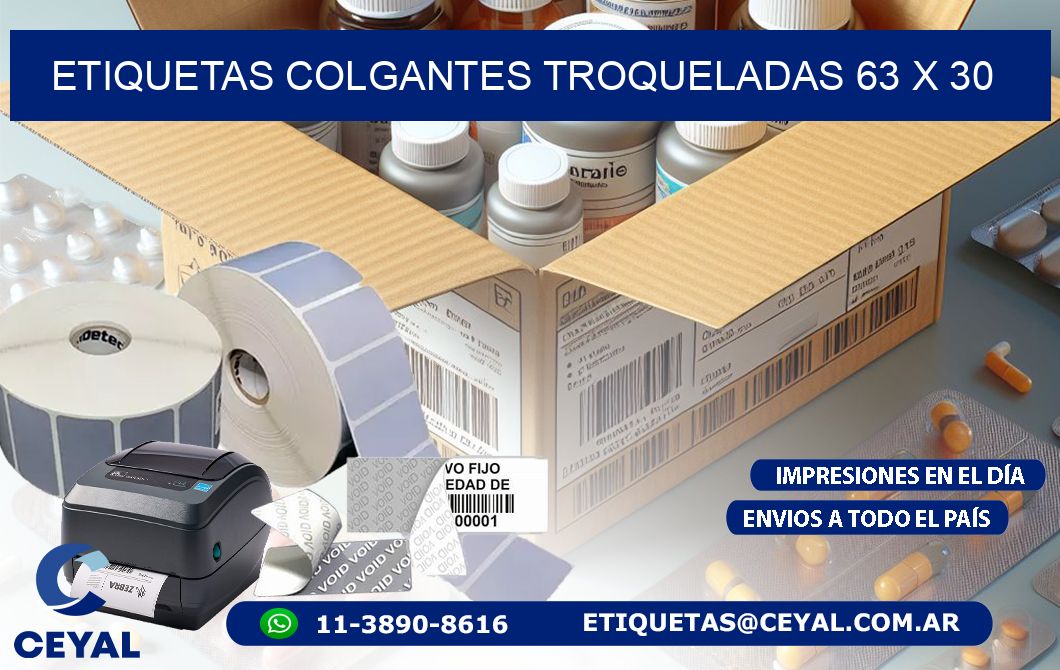 ETIQUETAS COLGANTES TROQUELADAS 63 x 30