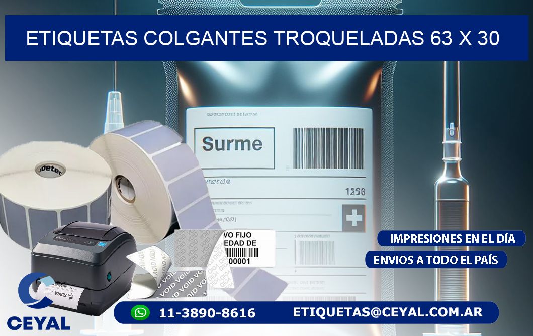 ETIQUETAS COLGANTES TROQUELADAS 63 x 30