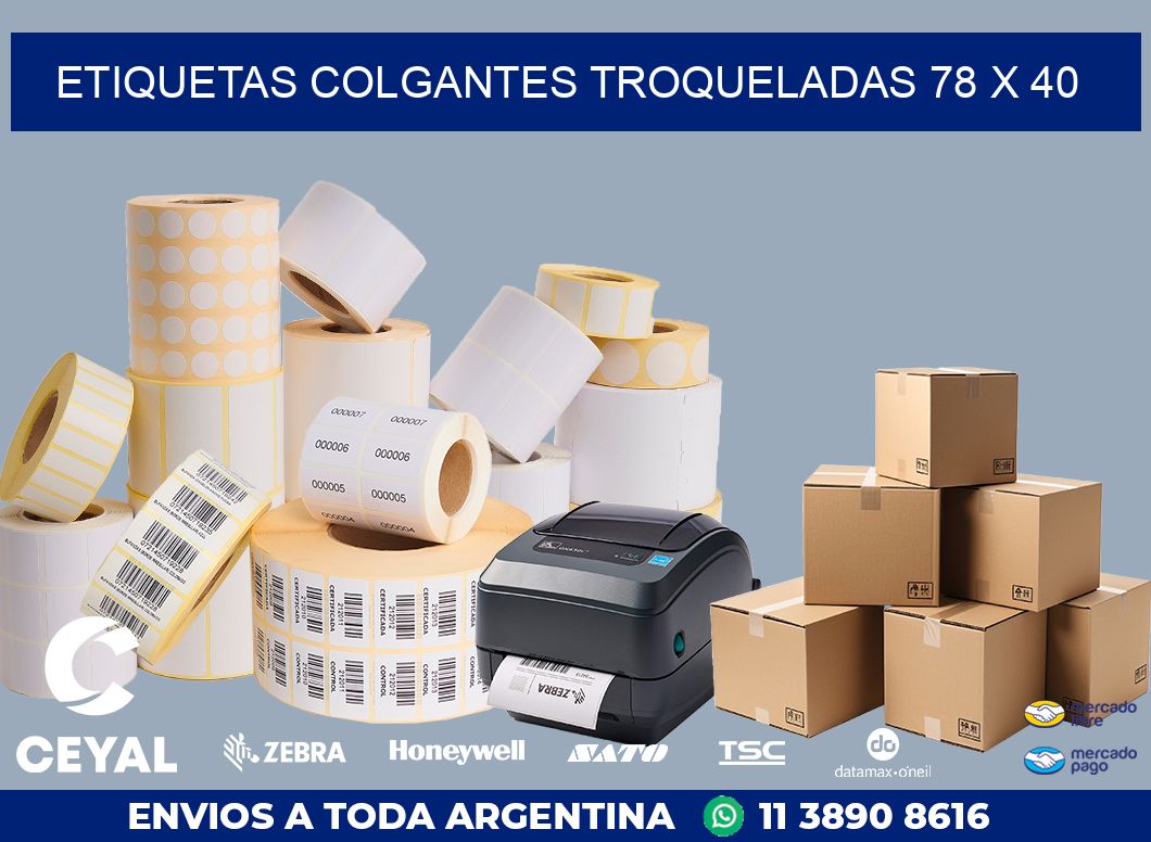 ETIQUETAS COLGANTES TROQUELADAS 78 x 40