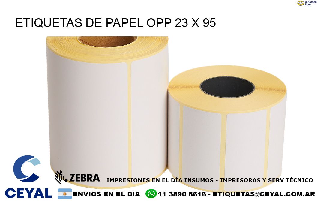 ETIQUETAS DE PAPEL OPP 23 x 95