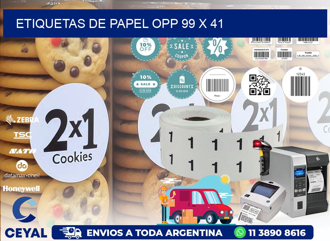 ETIQUETAS DE PAPEL OPP 99 x 41