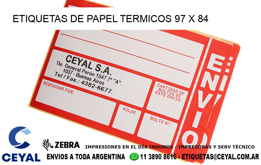 ETIQUETAS DE PAPEL TERMICOS 97 x 84