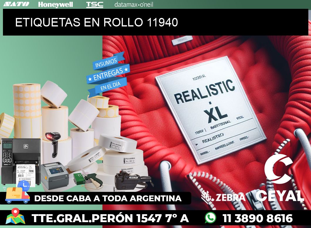 ETIQUETAS EN ROLLO 11940