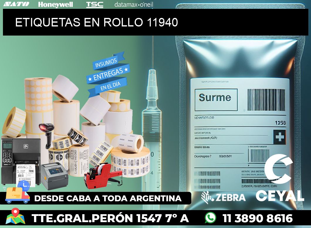 ETIQUETAS EN ROLLO 11940