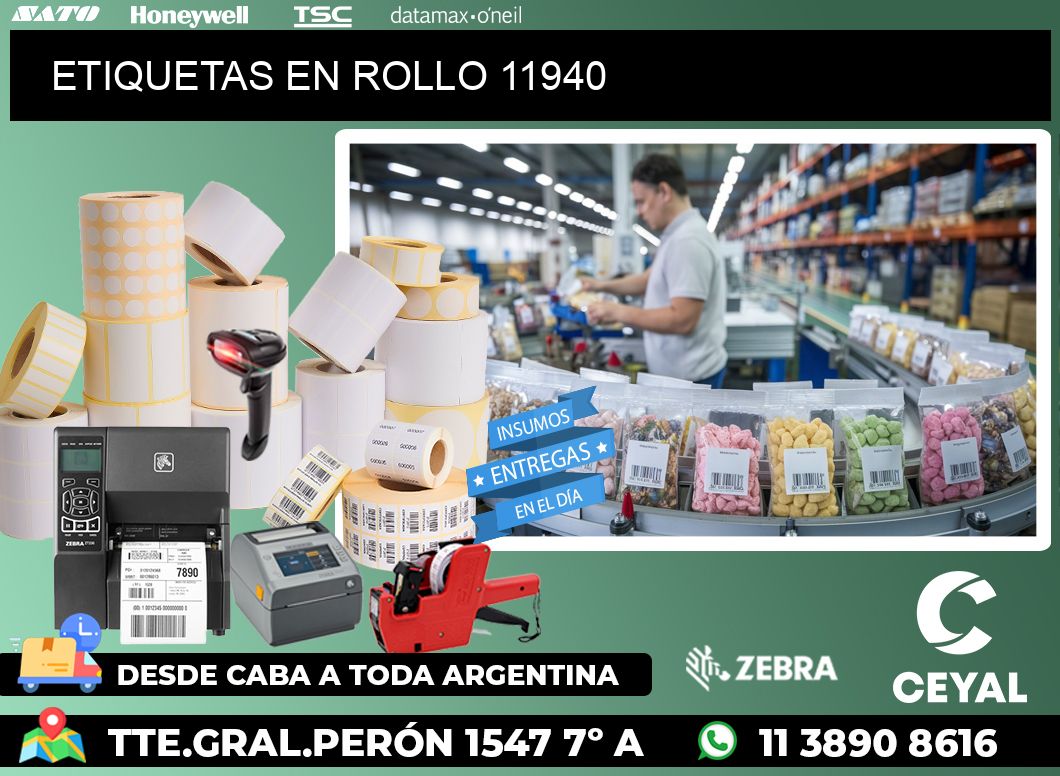 ETIQUETAS EN ROLLO 11940