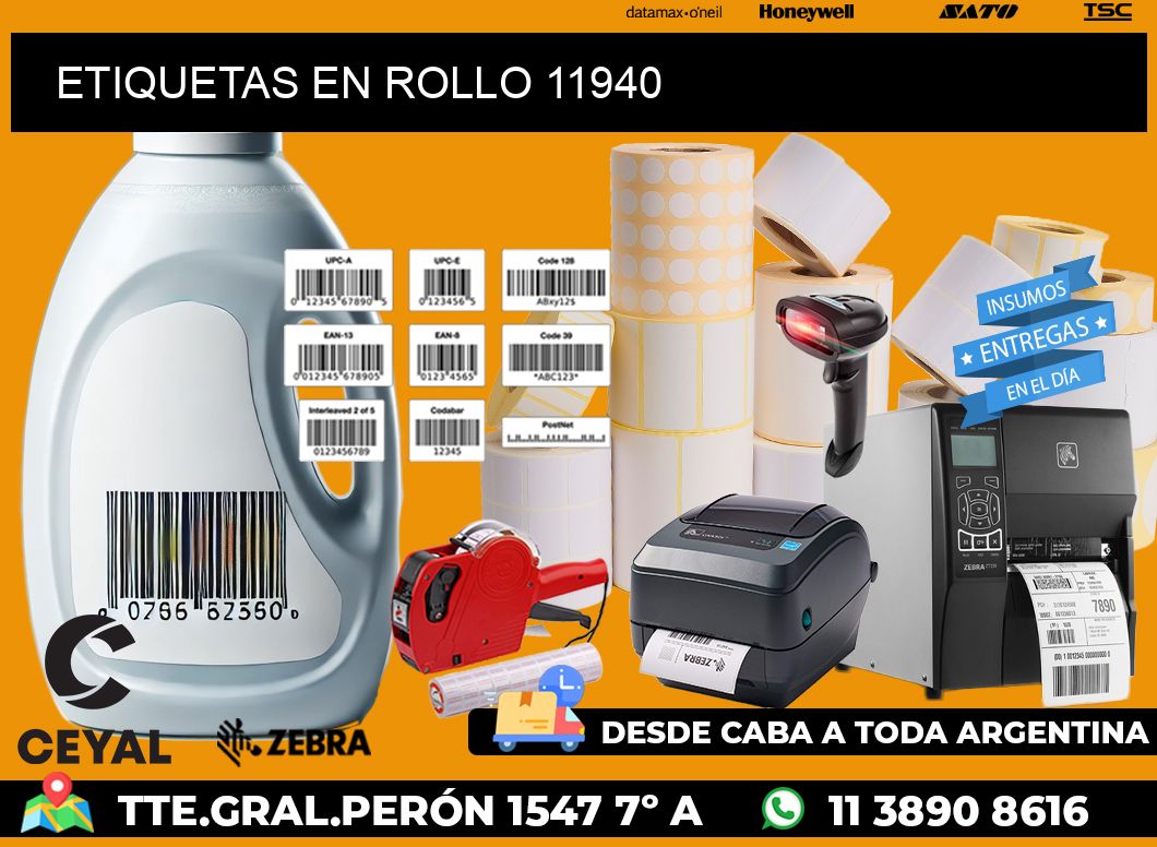 ETIQUETAS EN ROLLO 11940