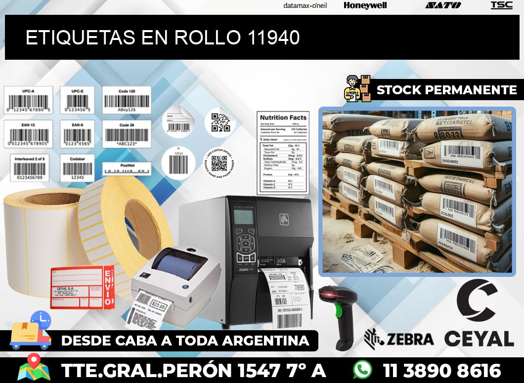 ETIQUETAS EN ROLLO 11940