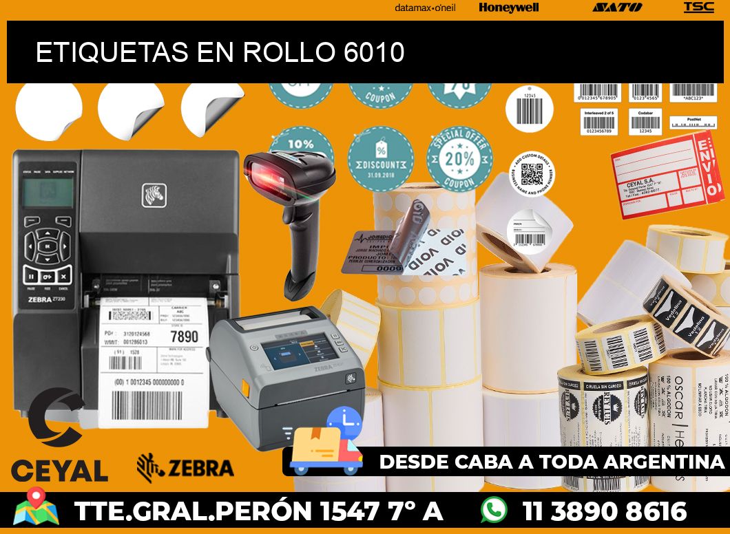 ETIQUETAS EN ROLLO 6010