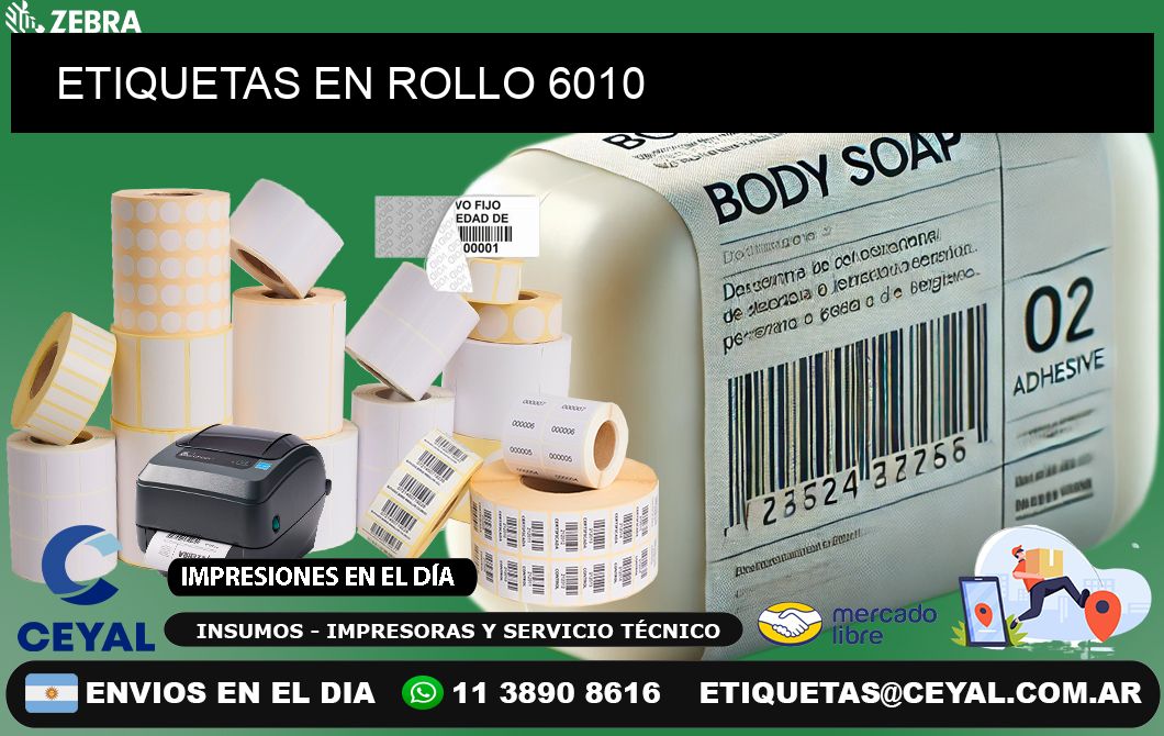 ETIQUETAS EN ROLLO 6010