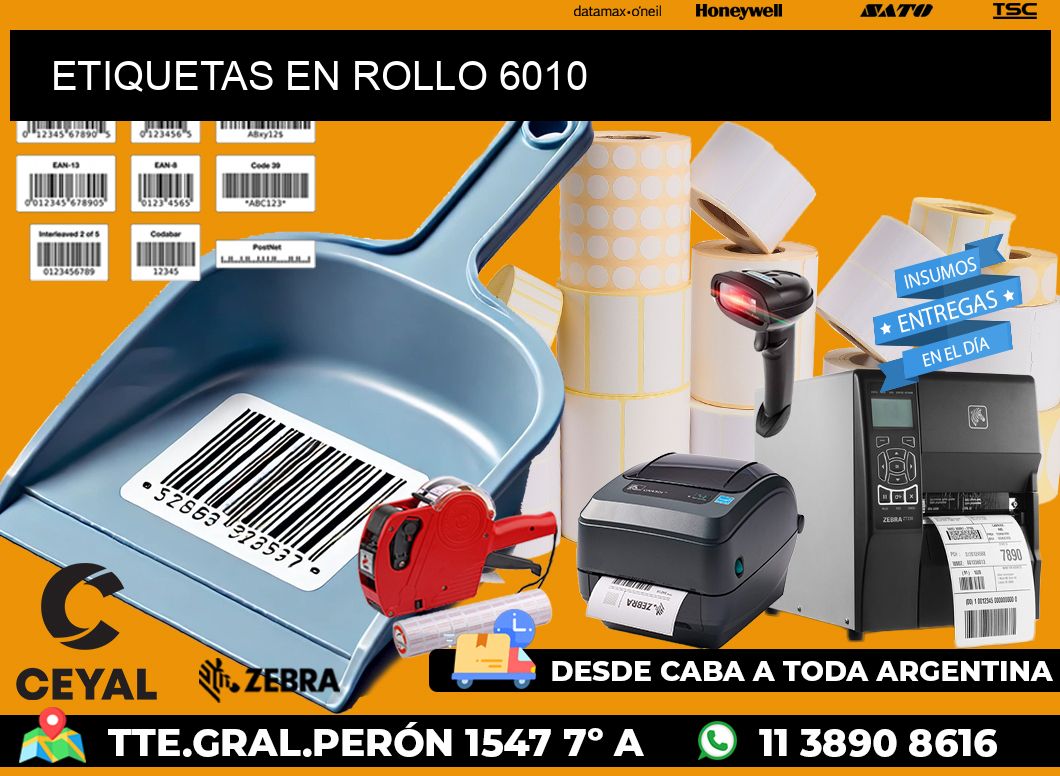 ETIQUETAS EN ROLLO 6010