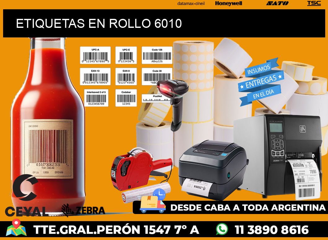 ETIQUETAS EN ROLLO 6010