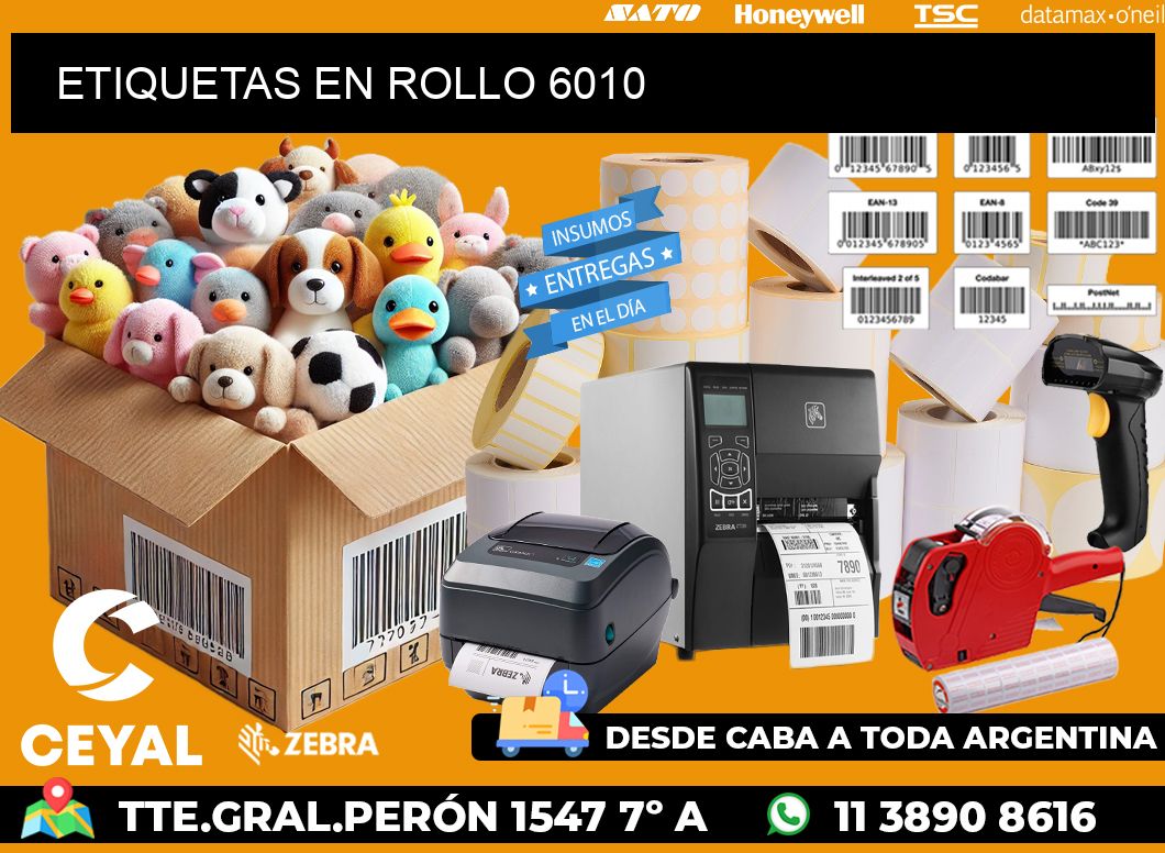 ETIQUETAS EN ROLLO 6010