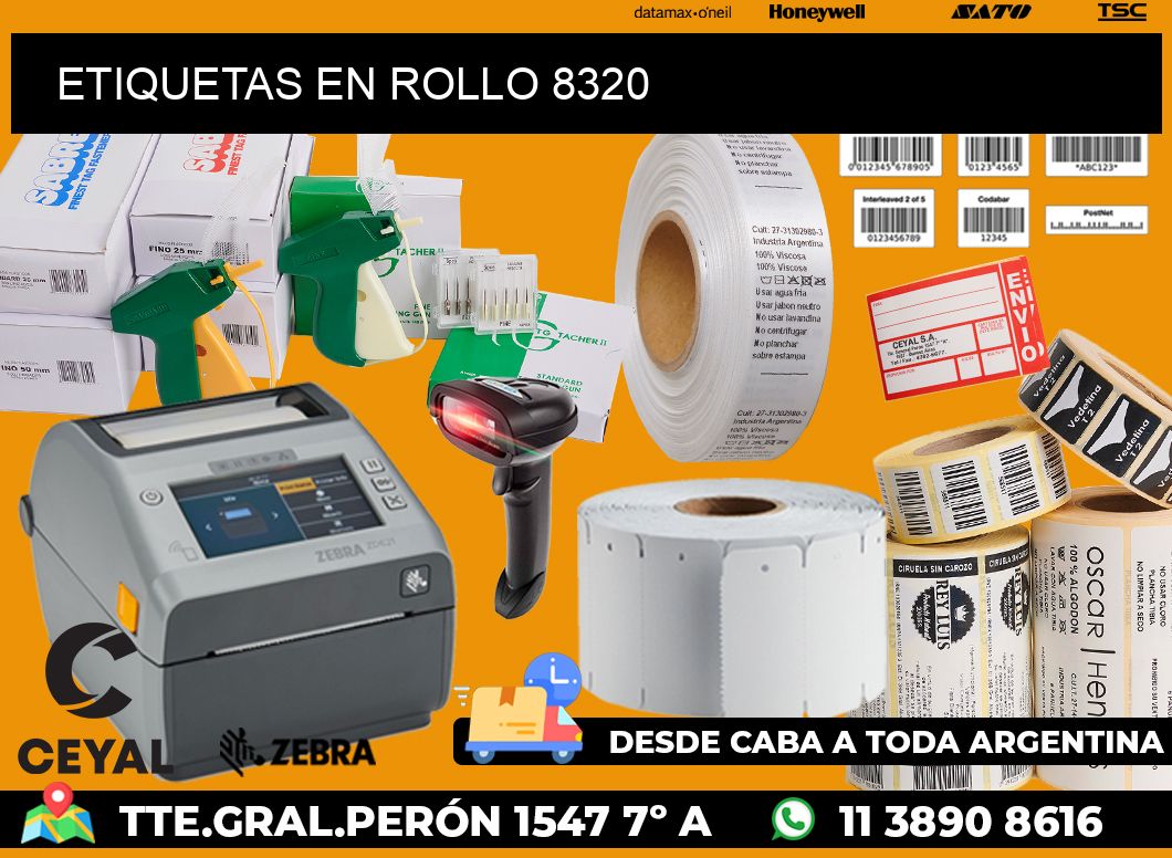 ETIQUETAS EN ROLLO 8320