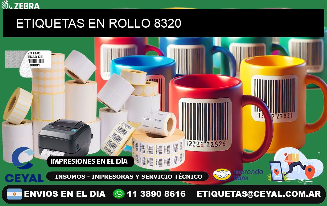 ETIQUETAS EN ROLLO 8320