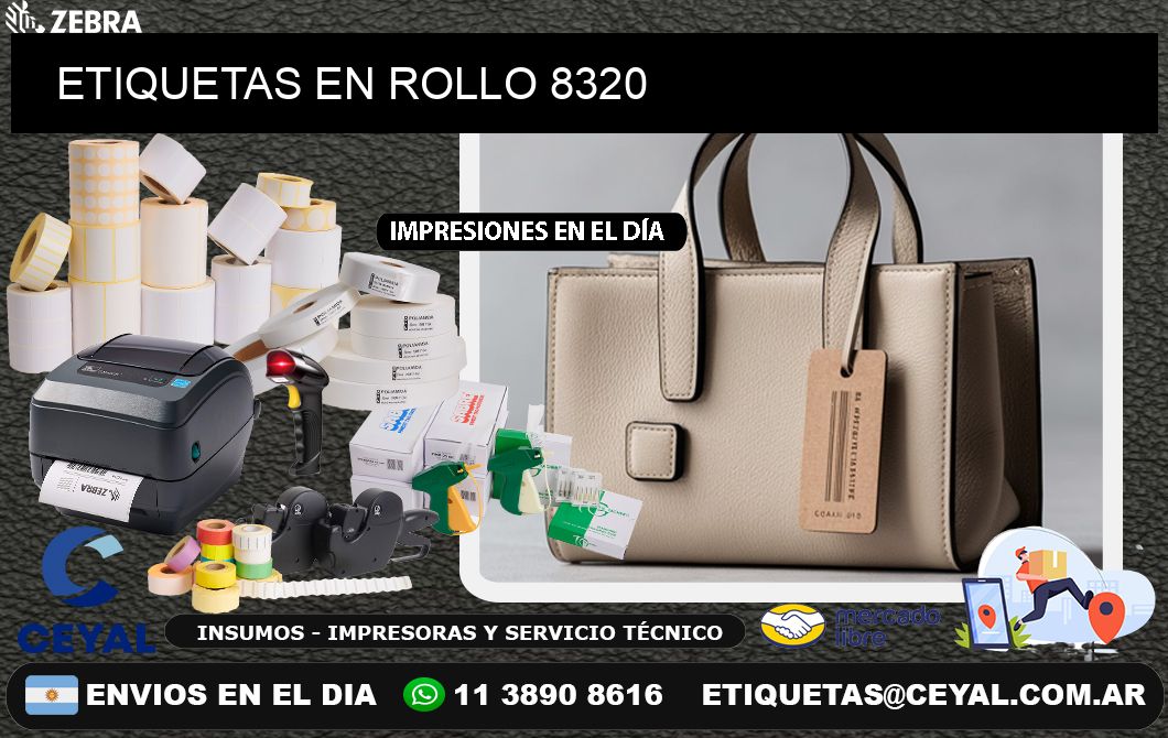 ETIQUETAS EN ROLLO 8320